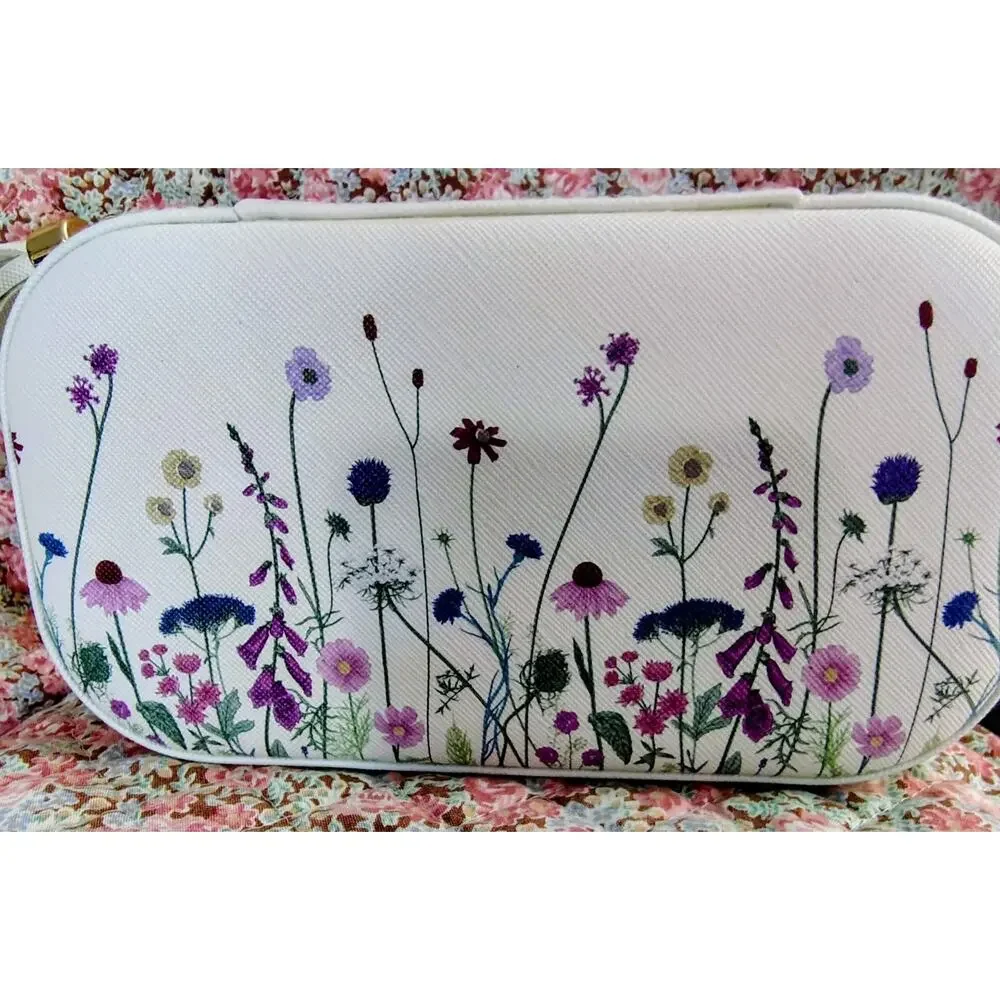 Portable White Jewelry Box Storage Organizer, 